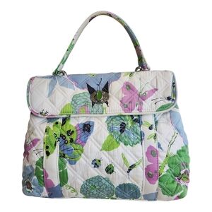 Vera Bradley Quilted Butterfly Floral Top Handle Bag